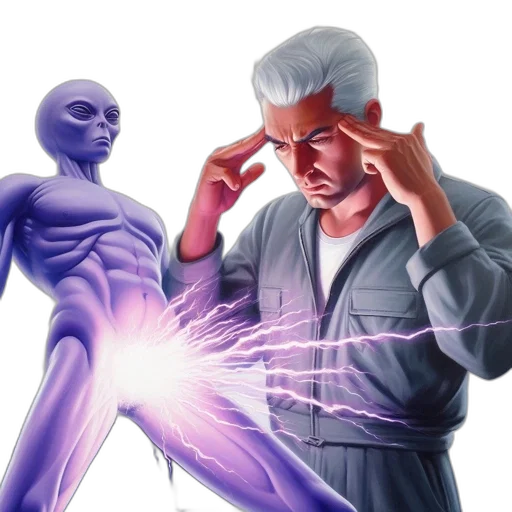 creature, concept art, vaporwave, comic book art transparent PNG cut-out