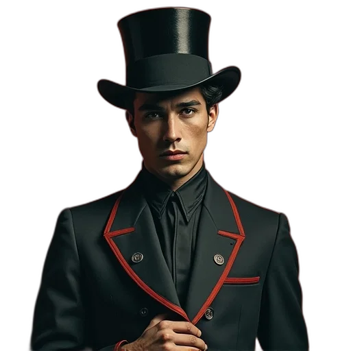 hat, staff, jacket, crown transparent PNG cut-out
