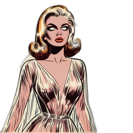 dress, comic book art, cartoon, concept art transparent PNG cut-out