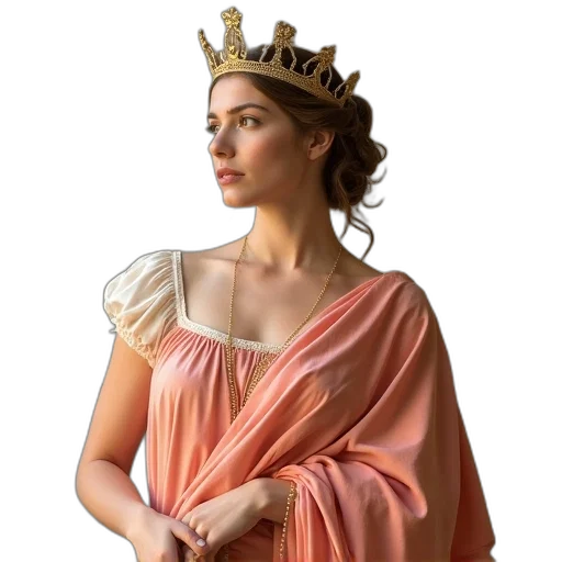 crown, dress, jewelry, fantasy art transparent PNG cut-out