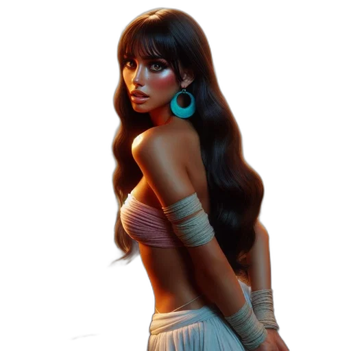 dress, jewelry, fantasy art, concept art transparent PNG cut-out