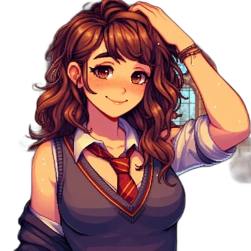 staff, face, dress, hair transparent PNG cut-out