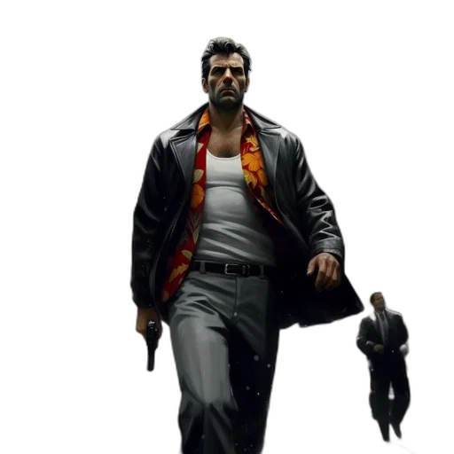 jacket, weapon, concept art, comic book art transparent PNG cut-out