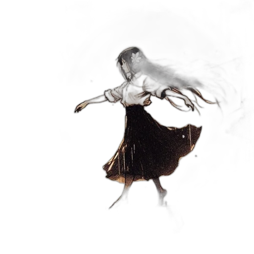 dress, dragon, hair, creature transparent PNG cut-out