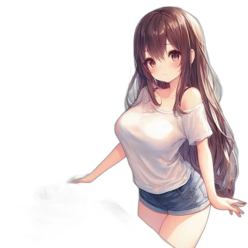 dress, staff, hair, robot transparent PNG cut-out