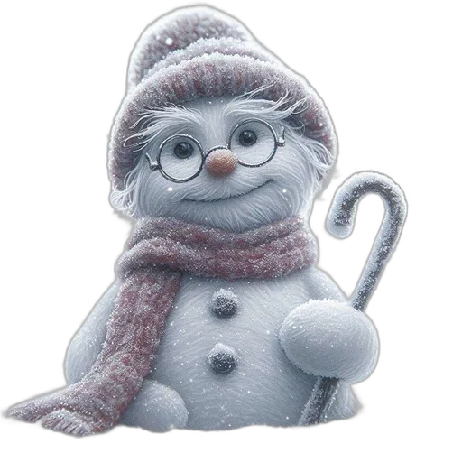 hat, staff, 3d render, snow transparent PNG cut-out
