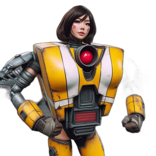 robot, concept art, 3d render, comic book art transparent PNG cut-out