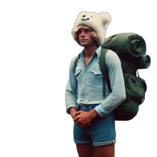 jacket, hat, robot, creature transparent PNG cut-out