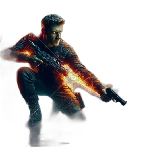 weapon, jacket, concept art, cyberpunk transparent PNG cut-out
