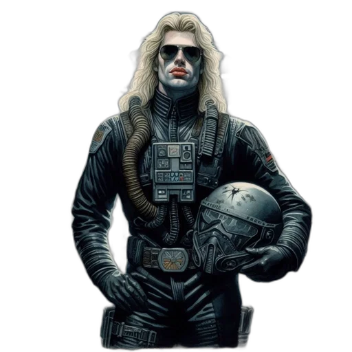 jacket, robot, hair, comic book art transparent PNG cut-out