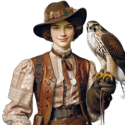 jacket, hat, staff, jewelry transparent PNG cut-out