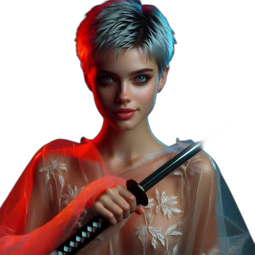 weapon, sword, umbrella, hair transparent PNG cut-out