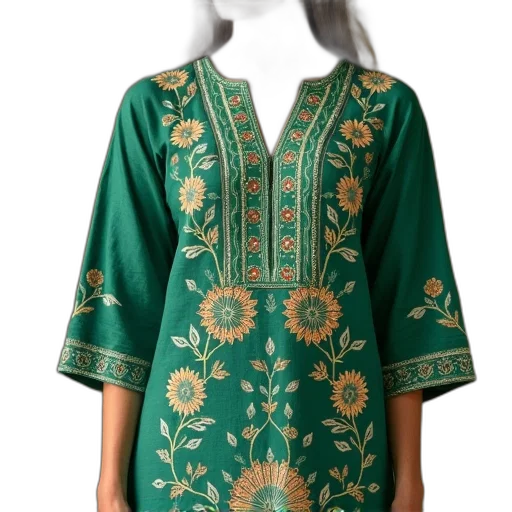 dress, jacket, green, kurta transparent PNG cut-out