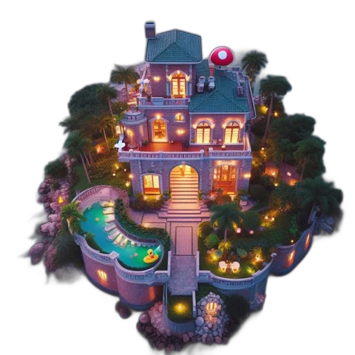 building, concept art, fantasy art, pixel art transparent PNG cut-out