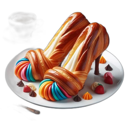 food, shoes, umbrella, 3d render transparent PNG cut-out