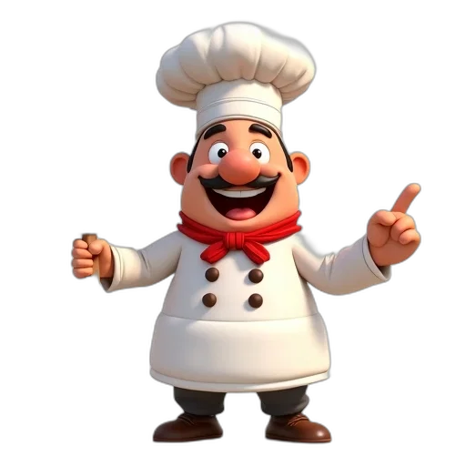 food, staff, face, hat transparent PNG cut-out