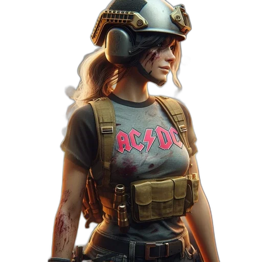 weapon, jacket, face, concept art transparent PNG cut-out