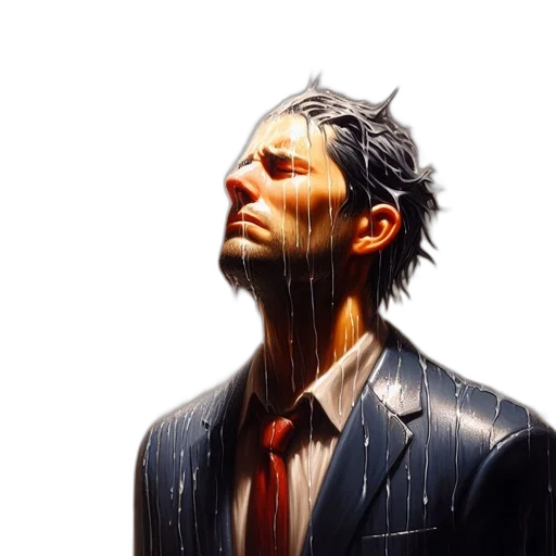 jacket, face, concept art, photorealistic transparent PNG cut-out