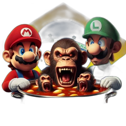 concept art, 3d render, pixel art, mario transparent PNG cut-out