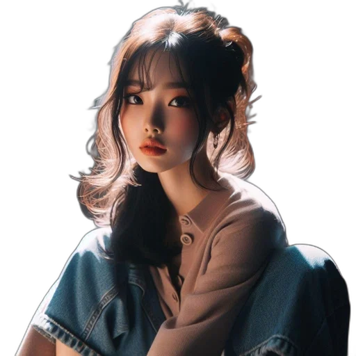 dress, face, fantasy art, oil painting transparent PNG cut-out