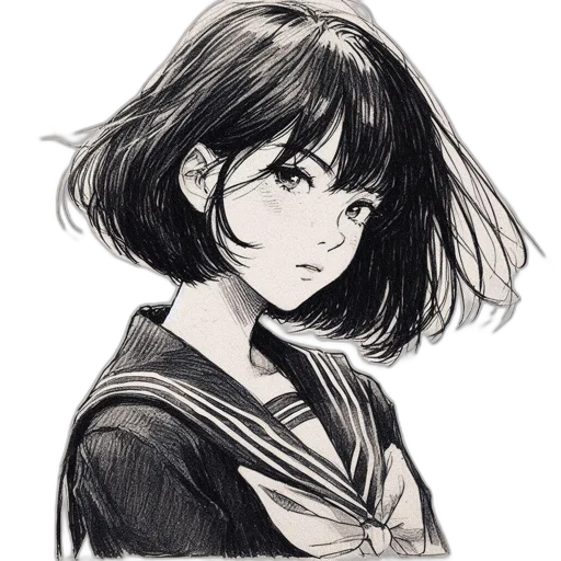 face, jacket, dress, hair transparent PNG cut-out