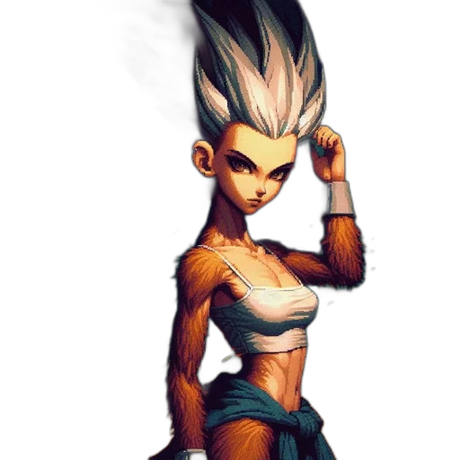 hair, staff, concept art, fantasy art transparent PNG cut-out