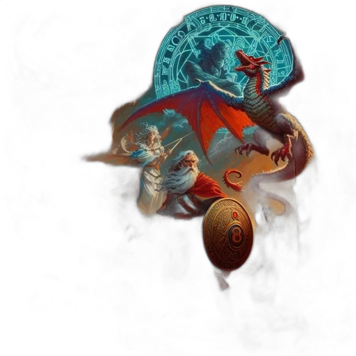 dragon, staff, mask, crown transparent PNG cut-out