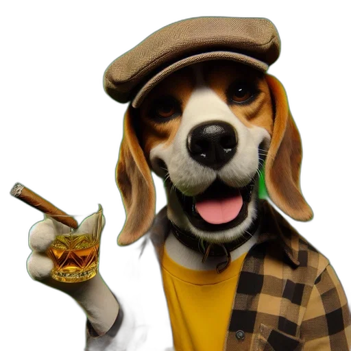 animal, staff, oil painting, photorealistic transparent PNG cut-out