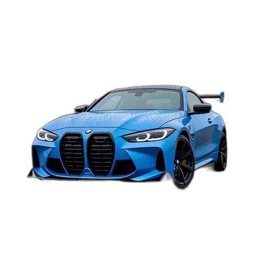 car, 3d render, photorealistic, blue transparent PNG cut-out