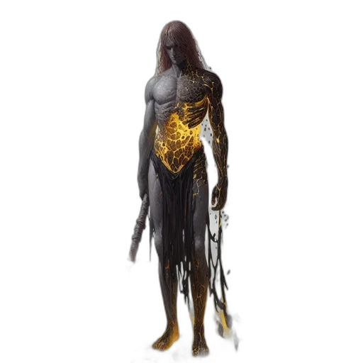 creature, staff, hair, mask transparent PNG cut-out