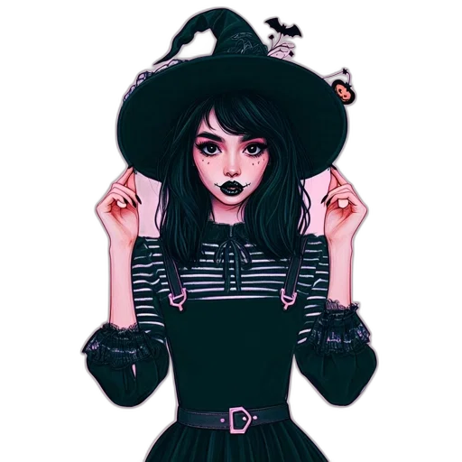 hat, dress, creature, hair transparent PNG cut-out