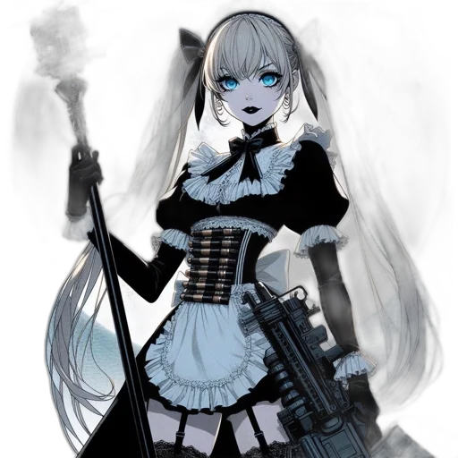 weapon, staff, dress, anime transparent PNG cut-out