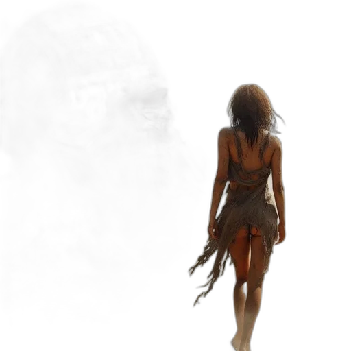 dress, creature, hair, concept art transparent PNG cut-out