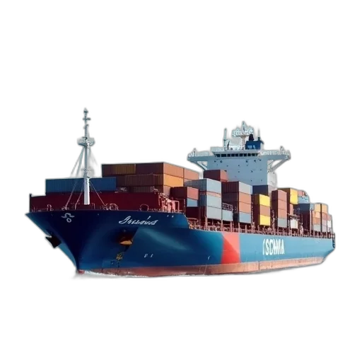 photorealistic, large, container, ship transparent PNG cut-out