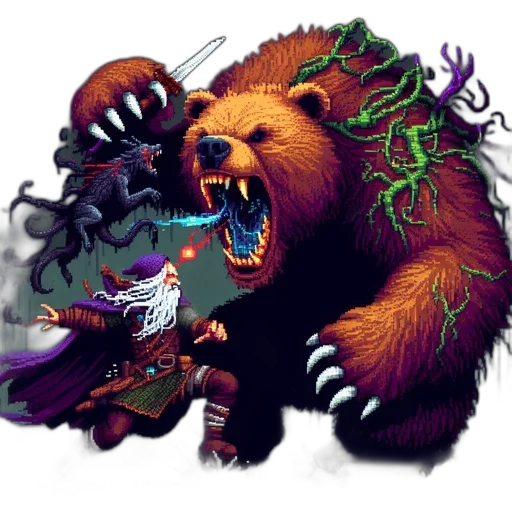creature, concept art, fantasy art, pixel art transparent PNG cut-out