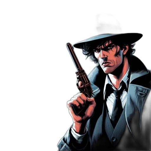staff, weapon, jacket, hat transparent PNG cut-out