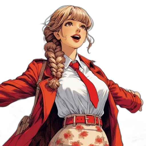 staff, jacket, dress, comic book art transparent PNG cut-out
