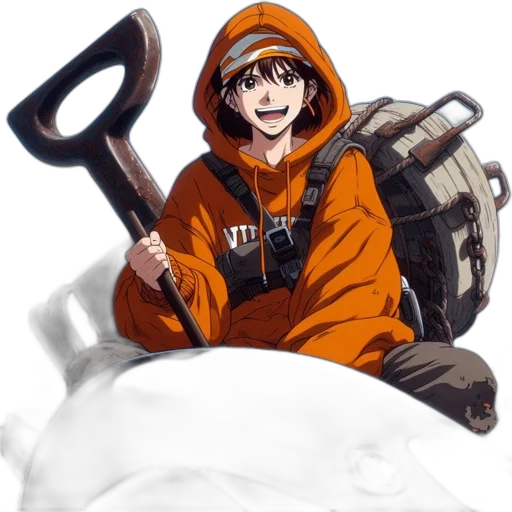 weapon, staff, creature, hat transparent PNG cut-out