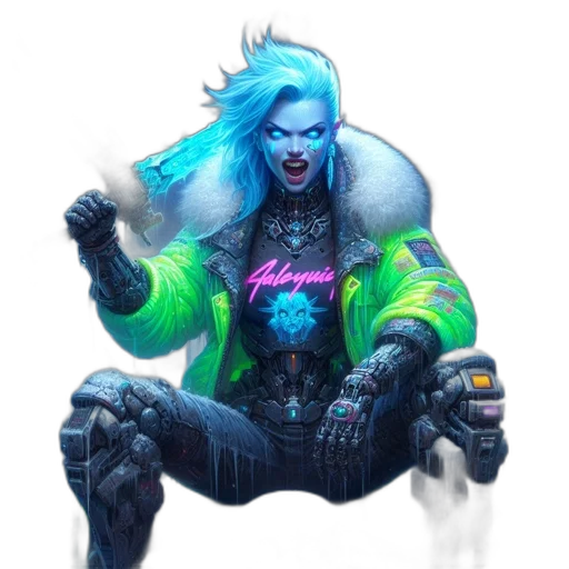 jacket, creature, hair, robot transparent PNG cut-out