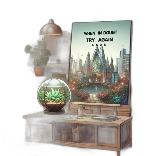 concept art, outer space, city street, interior transparent PNG cut-out