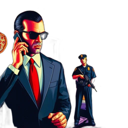 concept art, comic book art, cartoon, cyberpunk transparent PNG cut-out