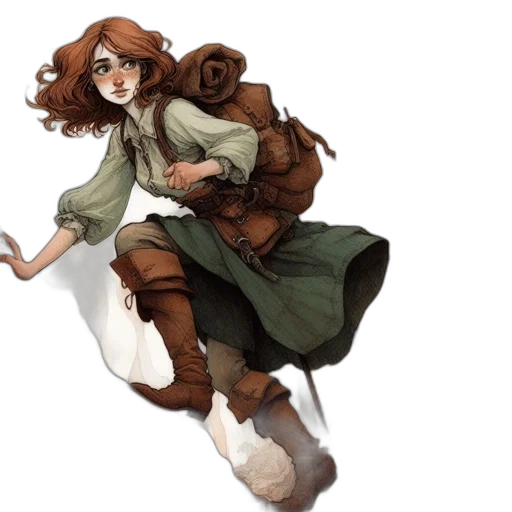 jacket, staff, concept art, fantasy art transparent PNG cut-out