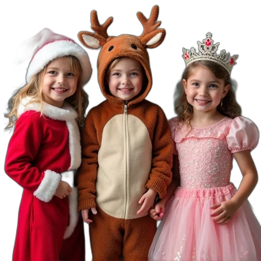 crown, dress, group, children transparent PNG cut-out