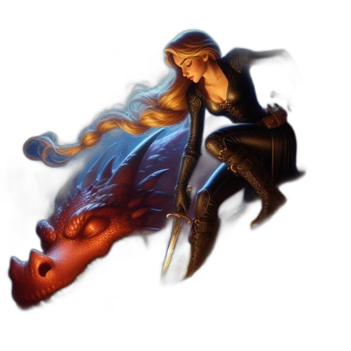 dragon, staff, fantasy art, concept art transparent PNG cut-out