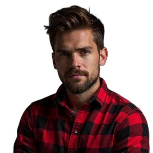 jacket, staff, face, hair transparent PNG cut-out