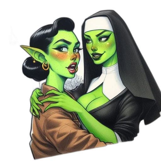 comic book art, fantasy art, concept art, watercolor transparent PNG cut-out
