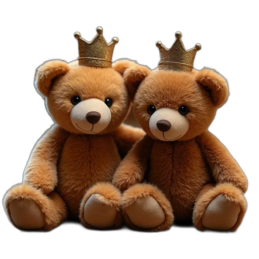 crown, 3d render, two, brown transparent PNG cut-out