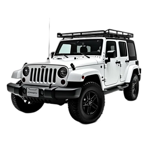 car, 3d render, white, jeep transparent PNG cut-out