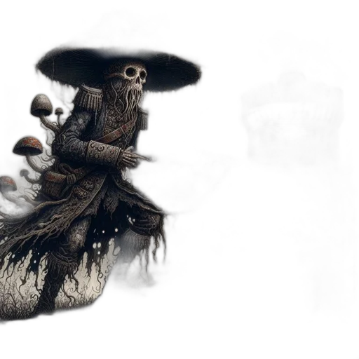 hat, mask, staff, creature transparent PNG cut-out