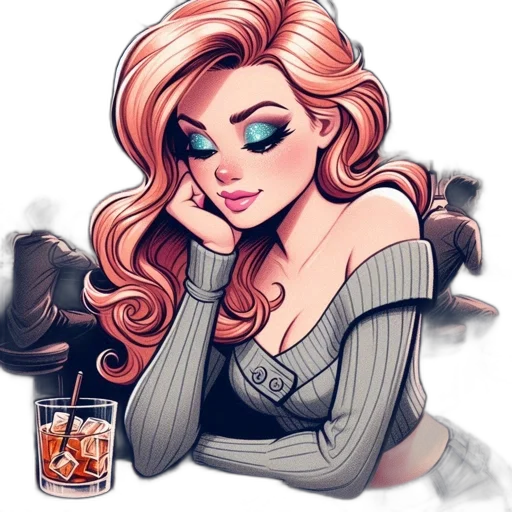 dress, comic book art, cartoon, fantasy art transparent PNG cut-out